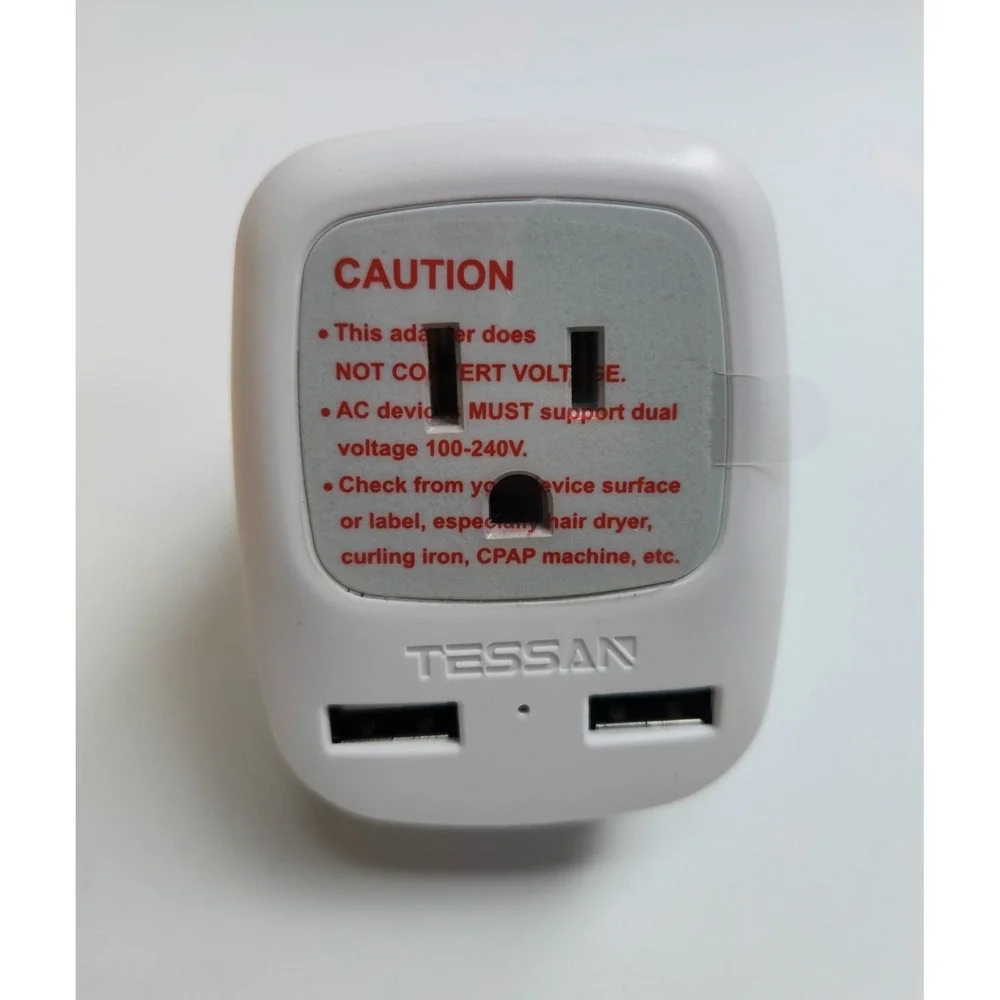 TESSAN Type C Power Plug Adapter 2 Pack‎ for US Travel to Europe, Asia